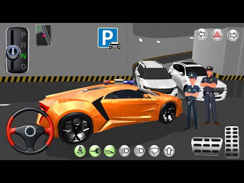 New Orange police sports Car Stuck In Building Parking | 3D Driving Class 2025 | Android gameplay