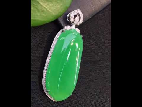 Large bright green Jadeite pendant