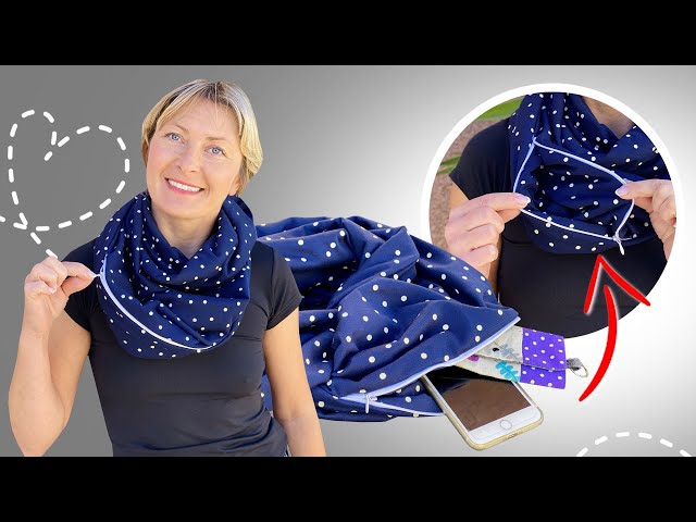 Vídeo relacionado con SHTGOI Bufanda de infinito de un solo color con bolsillo oculto con cremallera oculta, bufanda de viaje ligera, bufanda de círculo infinito, pañuelos de algodón, bufanda suave para mujeres y niñas,