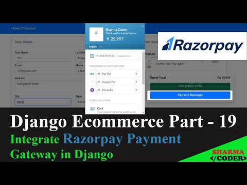 Django Ecommerce Part 19 | How to integrate Razorpay payment gateway in django | Accept UPI Cards