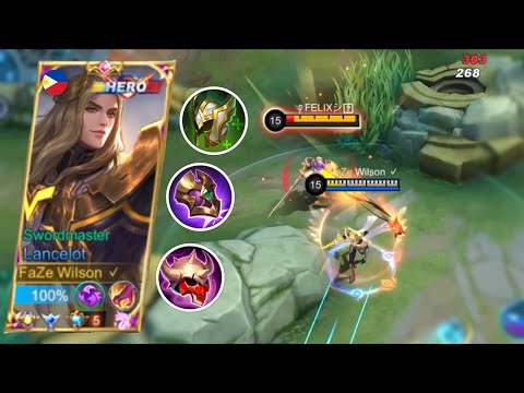 WHY PURE LANCELOT TANK BUILD IS BROKENN?! | UNLIMITED HP! 🔥 | TOP GLOBAL LANCELOT GAMEPLAY