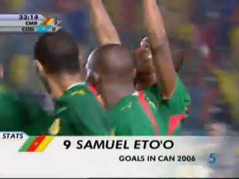 Cameroon 2-0 Democratic Republic of the Congo 2006 African cup Samuel etoo goals 2006/1/29