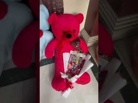 4 Feet combo 🐼teddy bear🐼  with chocolate bouquet #shorts #short #ytshorts #magharagiftshop