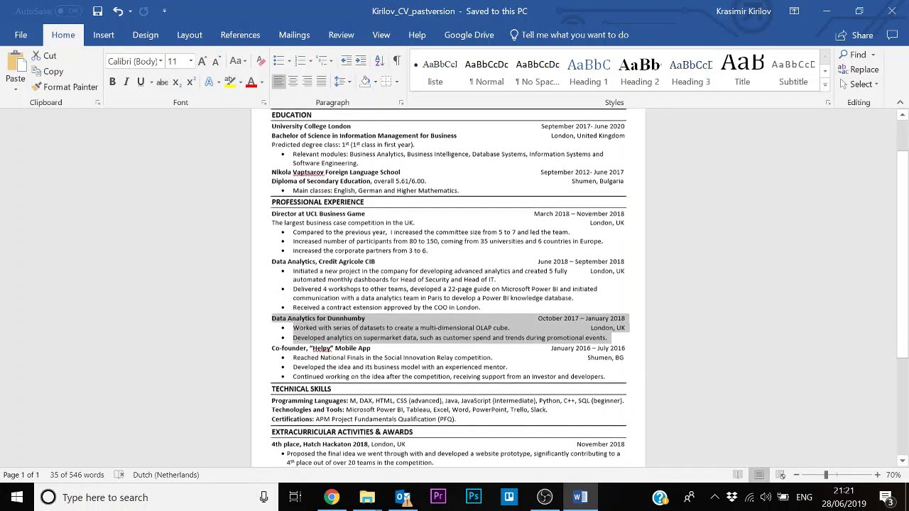The CV which got me into Amazon