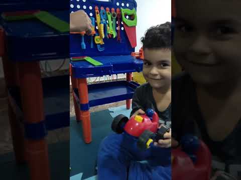 maleta poliplac bancada de ferramentas de brinquedo