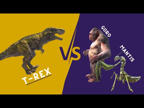 T-REX VS GORO + MANTIS ARBS - ANIMAL REVOLT BATTLE SIMULATOR