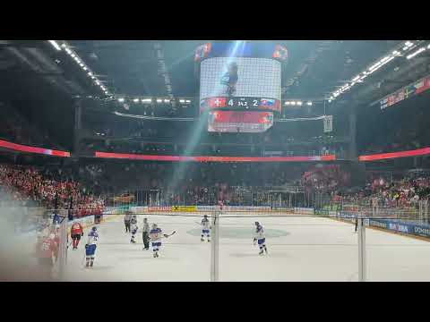 Switzerland vs Slovakia, Swiss empty net goal, 4:2. Arena Riga, 18.05.2023.