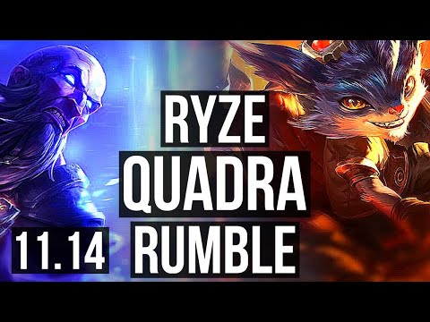RYZE vs RUMBLE (TOP) (DEFEAT) | Quadra, 900+ games | KR Master | v11.14