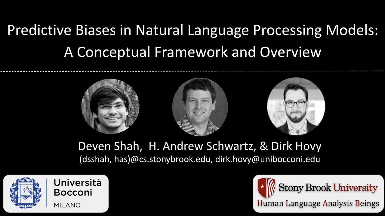 Predictive Biases in NLP Models: A Conceptual Framework and Overview | ACL 2020
