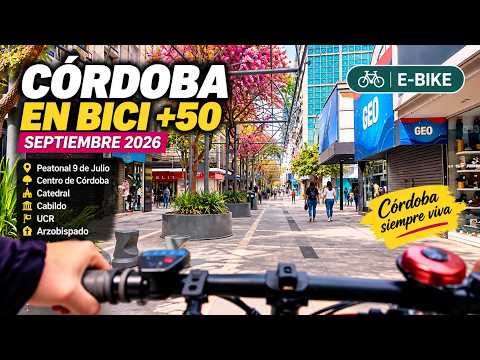 Córdoba en Bici +50, Plaza San Martín, peatonal 9 de Julio, Dean Funes, Catedral, Cabildo, Velez S