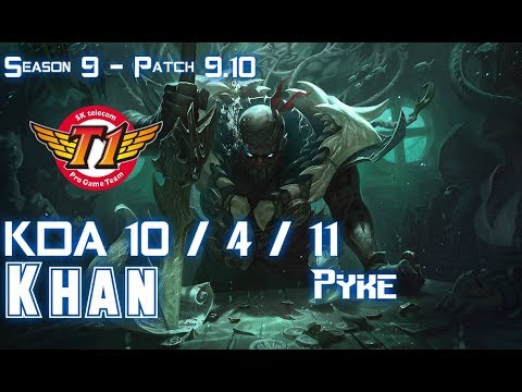SKT T1 Khan PYKE vs VIKTOR Top - Patch 9.10 KR Ranked