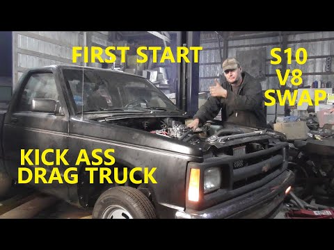 first start s10 drag truck Epic s-10 build v8 conversion 406 sbc 4l80E 25