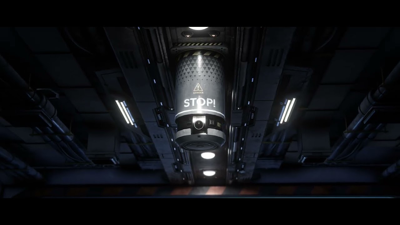 Sci-Fi Surveillance Unit -Security Camera rigged 3D Model