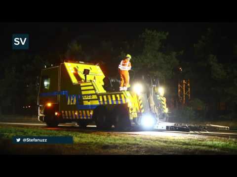 Vrachtwagenberging A28 Nunspeet - 't Harde - ©StefanVerkerk.nl