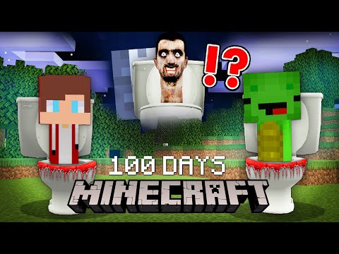 Funny Mikey - JJ and Mikey Became a SKIBIDI TOILET SCARY 100 DAYS Survive Security in Minecraft Challenge Maizen
