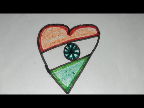 How to draw easy colourfull drawing dil sa Indian flag  ||
