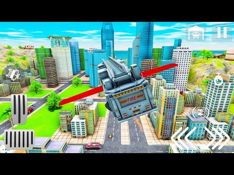 Real Flying Fire Truck Robot: Rescue Simulator (by Game Tap) - Android Game Gameplay