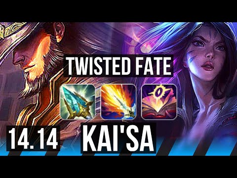 TWISTED FATE vs KAI'SA (MID) | 8/0/4, Legendary, 500+ games | EUW Grandmaster | 14.14