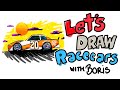 Let S Draw Race Cars With Boris At Noon How To Draw Tony Stewart S Old Racecar Plus A Racing Glove
