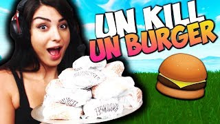 Fortnite battle royale : 1 kill , she eat burger
