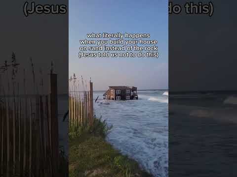 Jesus literally said don’t build on sand… but okay. 😅🤣🤣 #funny #meme #jesus #house #sea #fyp
