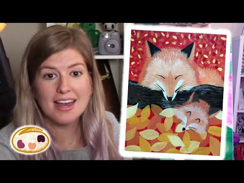 Learn to Paint 'Foxes in Fall'! Step by Step Acrylic Painting Tutorial by erinbunpaints