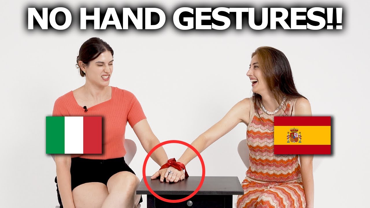Italian and Spanish Girls Try Not To Use Hand Gestures!!!