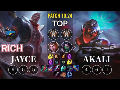 DYN Rich Jayce vs Akali Top - KR Patch 10.24