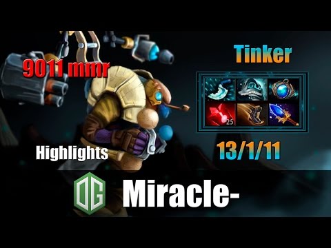 Dota 2 6.87 - Miracle- Tinker 9011 mmr (13/1/11) Ranked match highlights