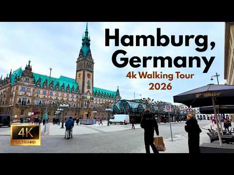 Hamburg, Germany Peaceful Winters City Walk | ASMR | 4k Walking Tour