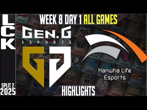 GEN vs HLE Highlights ALL GAMES | LCK W8D1 Split 2 2025 | Gen.G vs Hanwha Life Esports