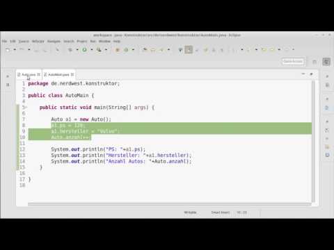 Instanzvariablen, Klassenvariablen und Konstruktor