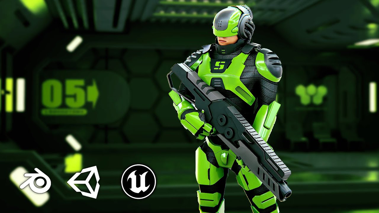 Cyborg Soldier Rx-500 Auto-Rig Pro Rigged For Mixamo Unreal Engine Unity 3D Model