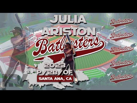 2023 Julia Ariston Pitcher, Second Base and Outfield, Softball Skills Video- Batbusters Alvarez