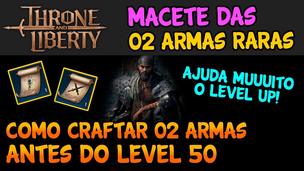 MACETE PRA CRAFTAR 02 ARMAS AZUIS ANTES DO LEVEL 50 - MARCO VEIO THRONE AND LIBERTY