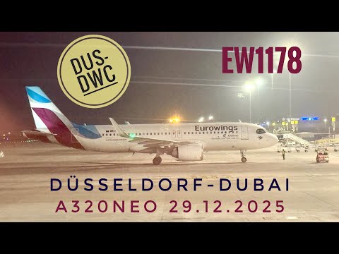 Eurowings BizClass: im A320neo von Düsseldorf nach Dubai DUS DWC Dezember 2025 EW1178