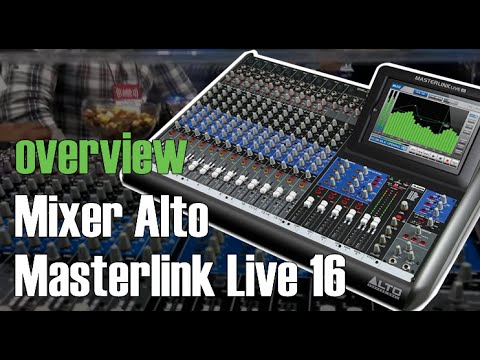 Mixer Alto Masterlink Live 16 com iPad acoplado