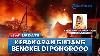 Gudang Bengkel Alat Berat di Ponorogo Hangus Terbakar, 2 Petugas Damkar Terluka saat Padamkan Api