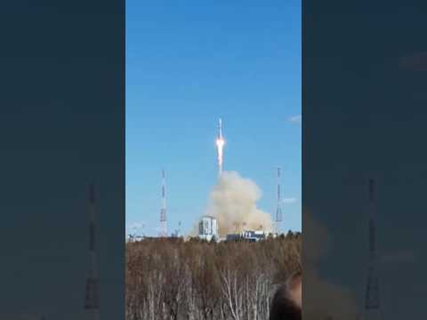 The first rocket launch from the Eastern (Tsiolkovsky) Uglegorsk, Russia
