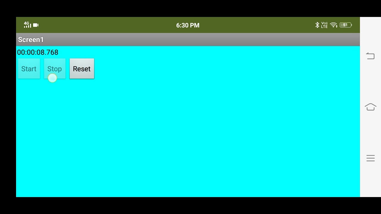 MIT App inventor stopwatch testing