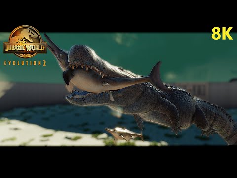DEINOSUCHUS VS ICHTYOSAURUS - Jurassic World Evolution 2 (modded) (8K)