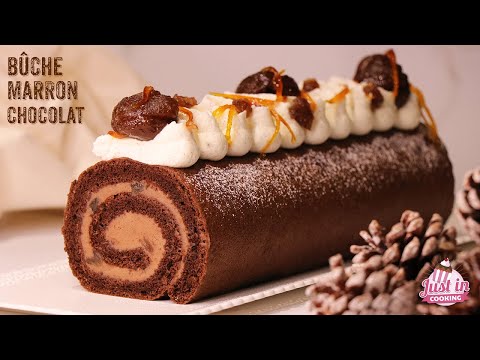 Bûche de Noël roulé marron chocolat