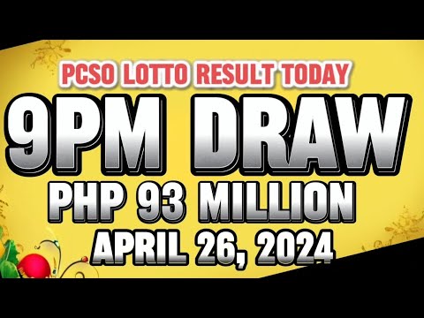 LOTTO 9PM DRAW RESULT TODAY APRIL 26, 2024 #lottoresulttoday #pcsolottoresults #stl