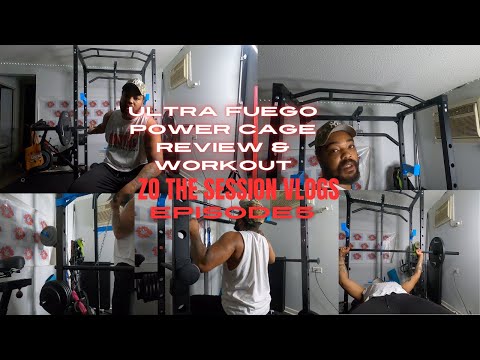 ULTRA FUEGO Power Cage, Multi-Functional Power Rack with J-Hooks, Dip Handles, Landmine Attachment and Optional Cable Pulley System for Home Gym (Power Cage with Pulley System) video review thumbnail
