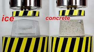 HYDRAULIC PRESS VS ICE AND CONCRETE, WHICH IS STRONGER