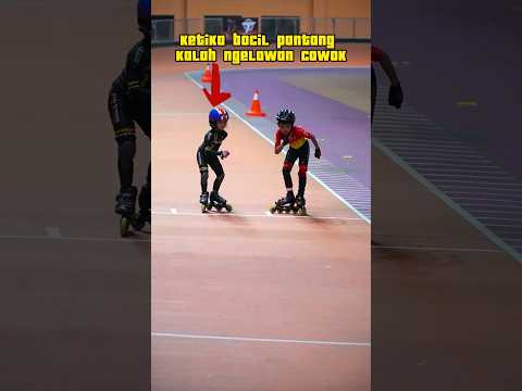 Gini jadinya ketika bocil pantang kalah di adu lawan cowo, relay sepatu roda #shorts #short #viral