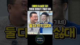 대통령 비서실장 자리 천준호 한준호가 거절한 이유