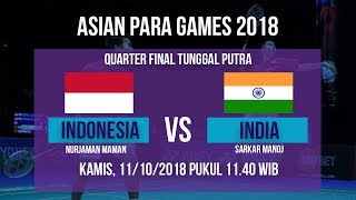 Sedang Berlangsung! Live Streaming Badminton Tunggal Putra, Indonesia Vs India Asian Para Games 2018