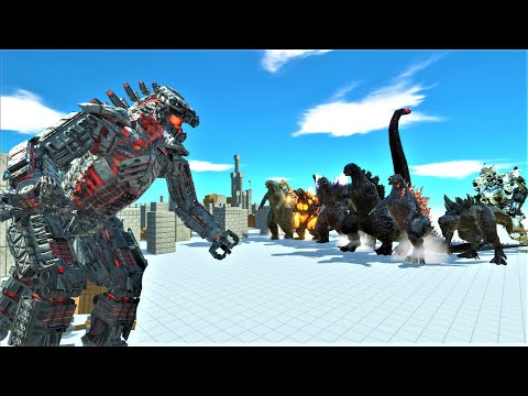 Mechagodzilla vs all godzilla Animal Revolt Battle Simulator