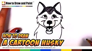 How to Draw a Cartoon Dog - Draw a Cute Husky Dog CC